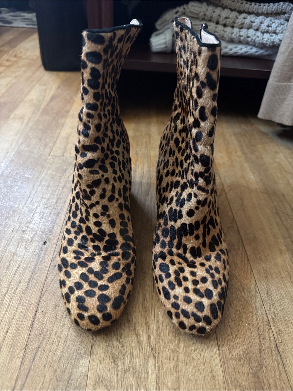 J. Crew Leopard Print Ankle Booties in Tan and Black